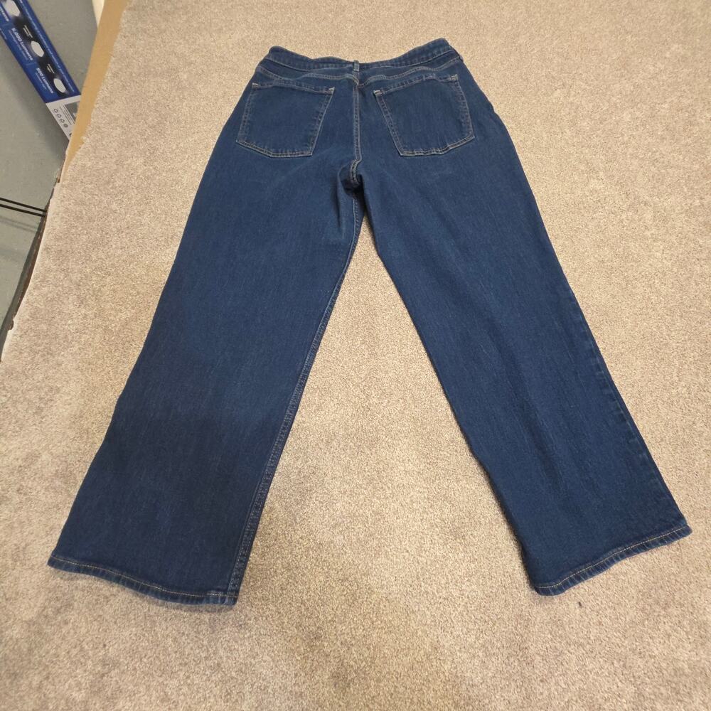 Indie Old Navy Wow Wide Leg Jeans Women's 12 Petite High Rise Dark Wash indigo